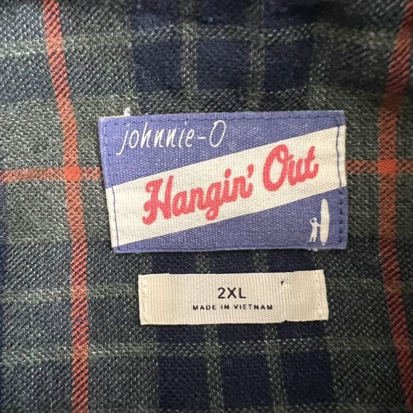 Johnnie O Hangin Out Multicolored Plaid Long Sleeve Button Up Flannel Shirt 2XL - Picture 5 of 6